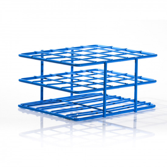 Bel-Art Poxygrid “Half-Size” Test Tube Rack; For 16-20mm Tubes, 20 Places, Blue