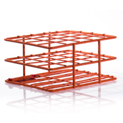 Bel-Art Poxygrid “Half-Size” Test Tube Rack; For 16-20mm Tubes, 20 Places, Orange