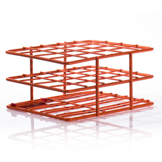 Bel-Art Poxygrid “Half-Size” Test Tube Rack; For 16-20mm Tubes, 20 Places, Orange