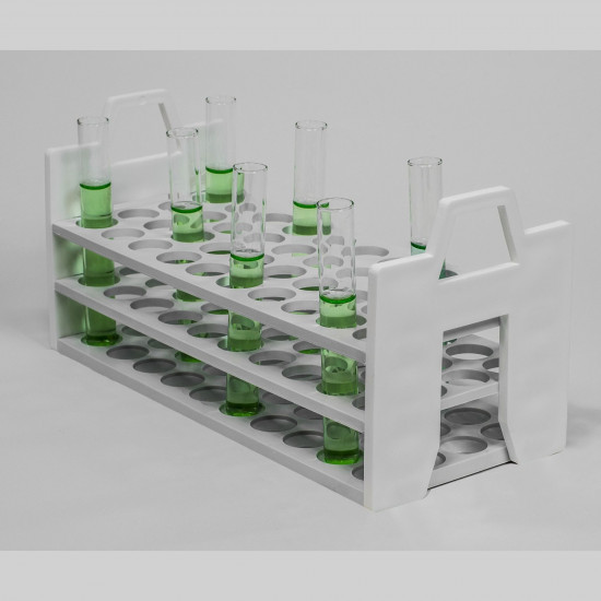 Bel-Art Stack Rack Test Tube Rack; For 16-20mm Tubes, 40 Places, Polypropylene