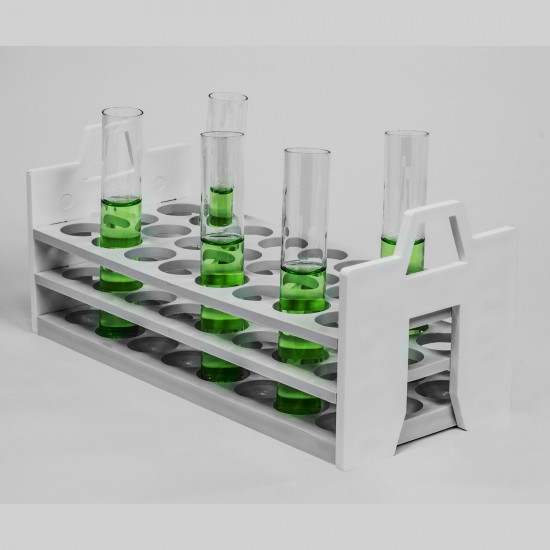 Bel-Art Stack Rack Test Tube Rack; For 25-30mm Tubes, 24 Places, Polypropylene