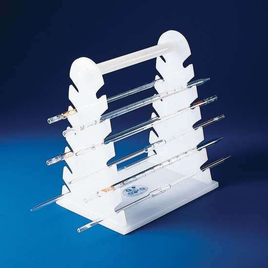 Bel-Art Pipette Support Rack; 22cm and Longer, 12 Places, 9½ x 7 x 11½ in., Polyethylene