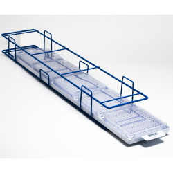 Bel-Art Modular Ultra-Low Freezer Rack with Drawer; 5 Places, 27 x 6 x 3½ in., Blue