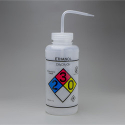 Bel-Art GHS Labeled Safety-Vented Ethanol Wash Bottles; 1000ml (Pack of 2)
