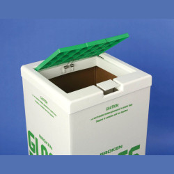 Nắp nhựa cho thùng giấy đựng rác thủy tinh Bel-Art; 12½ x 12½ in.