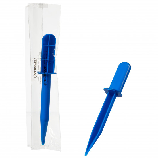 Dao lấy mẫu bột khử trùng Bel-Art; 15cm, màu xanh dương, đóng gói riêng (bộ 100 cái)