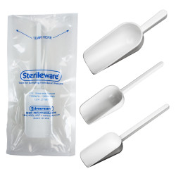 Bel-Art Sterileware Double Bagged Sterile Sampling Scoops; 60ml (2oz), White