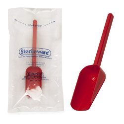 Bel-Art Sterileware Sterile Sampling Scoop; 60ml (2oz), Red, Plastic, Individually Wrapped (Pack of 10)