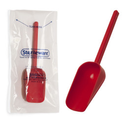 Bel-Art Sterileware Sterile Sampling Scoop; 125ml (4oz), Red, Plastic, Individually Wrapped (Pack of 10)