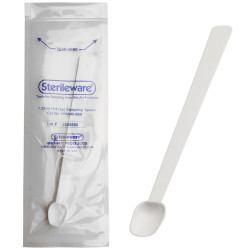 Bel-Art Sterileware Long Handle Sterile Sampling Spoon; 1.23ml (¼tsp), Plastic, Individually Wrapped (Pack of 10)