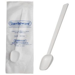 Bel-Art Sterileware Long Handle Sterile Sampling Spoon; 4.93ml (1 tsp), Plastic, Individually Wrapped (Pack of 10)