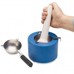 Bel-Art Liquid Nitrogen Cooled Mortar; Stainless Steel Ladle and Reservoir; 6½ in. D x 4½ in. H 