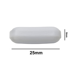 Bel-Art Spinbar® Teflon® Polygon Magnetic Stirring Bar; 25 x 8mm, White, without Pivot Ring