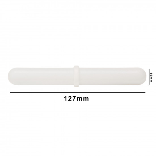 Bel-Art Spinbar® Giant Polygon Teflon® Magnetic Stirring Bar; 127 x 16mm, White, with Pivot Ring
