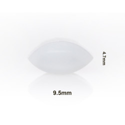 Các từ Bel-Art Spinbar® Teflon® Elliptical (Egg-Shaped); 9.5 x 4.7mm, màu trắng