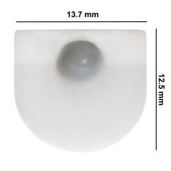Bel-Art Spinvane® Teflon® Half Round Magnetic Stirring Bar; 13.7 x 12.5 x 12.6mm, 16mm O.D., White 