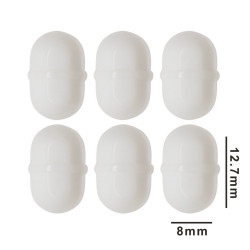 Bel-Art Spinpak® Teflon® Octagon Magnetic Stirring Bar; 12.7 x 8mm, White (Pack of 6)