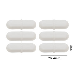 Bel-Art Spinpak® Teflon® Octagon Magnetic Stirring Bar; 25.4 x 8mm, White (Pack of 6)