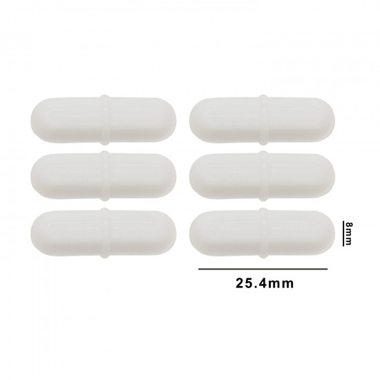 Bel-Art Spinpak® Teflon® Octagon Magnetic Stirring Bar; 25.4 x 8mm, White (Pack of 6)