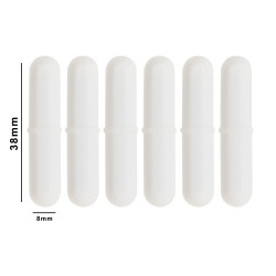 Bel-Art Spinpak® Teflon® Octagon Magnetic Stirring Bar; 38 x 8mm, White (Pack of 6)