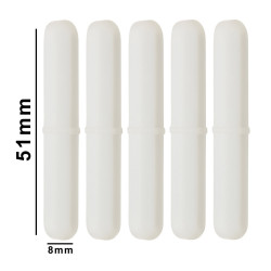 Bel-Art Spinpak® Teflon® Octagon Magnetic Stirring Bar; 51 x 8mm, White (Pack of 5)