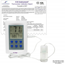 Bel-Art, H-B Frio Temp Calibrated Dual Zone Electronic Verification Thermometer; -50/70C (-58/158F) and 0/50C (32/122F), Freezer Calibration