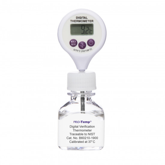 Bel-Art, H-B Frio-Temp Calibrated Electronic Verification Lollipop Stem Thermometer; 0/70C (32/158F), 37C Incubator Calibration Bel-Art, H-B Frio-Temp Calibrated Electronic Verification Lollipop Stem Thermometer; 0/70C (32/158F), 37C Incubator Calibration