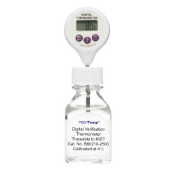 Bel-Art, H-B Frio-Temp Calibrated Electronic Verification Lollipop Stem Thermometer; 0/70C (32/158F), 4C Refrigerator Calibration