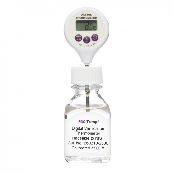 Bel-Art, H-B Frio-Temp Calibrated Electronic Verification Lollipop Stem Thermometer; 0/70C (32/158F), 22C Ambient Calibration