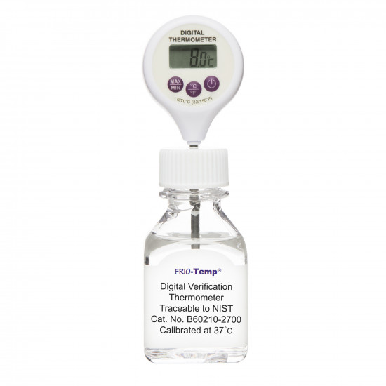 Bel-Art, H-B Frio-Temp Calibrated Electronic Verification Lollipop Stem Thermometer; 0/70C (32/158F), 37C Incubator Calibration