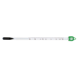 Bel-Art, H-B Enviro-Safe Dry Block/Incubator Liquid-In-Glass Thermometer; 24 to 57C, PFA Coated, 35mm Immersion, Enviro-Safe Non-Toxic Liquid Fill