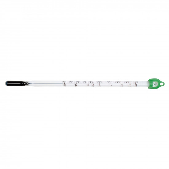 Bel-Art, H-B Enviro-Safe Dry Block/Incubator Liquid-In-Glass Thermometer; 24 to 57C, PFA Coated, 35mm Immersion, Enviro-Safe Non-Toxic Liquid Fill