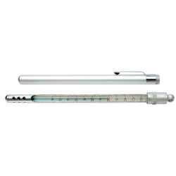 Bel-Art, H-B Enviro-Safe Liquid-In-Glass Pocket Laboratory Thermometer; -5 to 50C, Aluminum Duplex Case, Environmentally Friendly