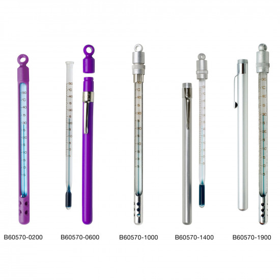 Bel-Art, H-B Enviro-Safe Liquid-In-Glass Pocket Laboratory Thermometer; 20 to 120F, Closed Plastic Case, Environmentally Friendly 