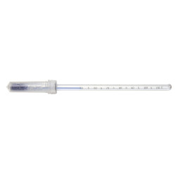 Bel-Art, H-B DURAC Plus Dry Block/Incubator Liquid-In-Glass Thermometer; 18 to 60C, PFA Safety Coated; 35mm Immersion, Organic Liquid Fill