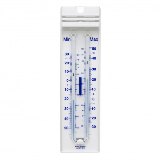 Bel-Art, H-B DURAC Liquid-In-Glass Maximum/Minimum Thermometer; -35 to 50C (-30 to 120F), Organic Liquid Fill