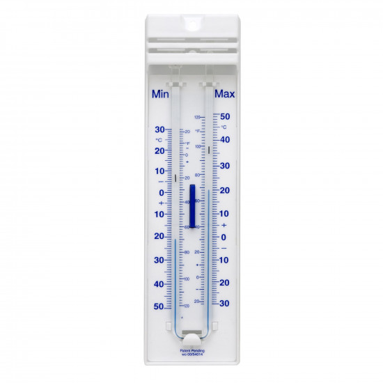 Bel-Art, H-B DURAC Liquid-In-Glass Maximum/Minimum Thermometer; -35 to 50C (-30 to 120F), Organic Liquid Fill Bel-Art, H-B DURAC Liquid-In-Glass Maximum/Minimum Thermometer; -35 to 50C (-30 to 120F), Organic Liquid Fill