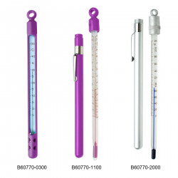 Bel-Art, H-B DURAC Plus Pocket Liquid-In-Glass Laboratory Thermometer; -35 to 50C, Closed Metal Case, Organic Liquid Fill