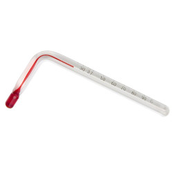 Bel-Art, H-B DURAC Liquid-In-Glass Angled Laboratory Thermometer; 25 to 95C, Organic Liquid Fill