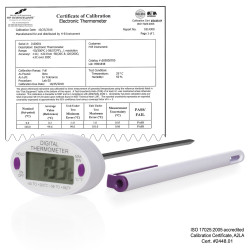 Bel-Art, H-B DURAC Calibrated Electronic Stainless Steel Stem Thermometer, -50/200C (-58/392F), 127mm (5 in.) Probe