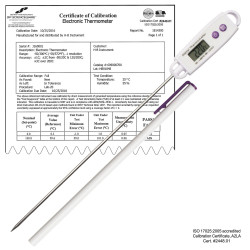 Bel-Art, H-B DURAC Calibrated Electronic Stainless Steel Stem Thermometer, -50/300C (-58/572F), 197mm (7.75 in.) Probe