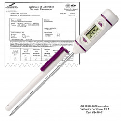 Bel-Art, H-B DURAC Calibrated Electronic Stainless Steel Stem Thermometer, -50/200C (-58/392F), 120mm (4.7 in.) Probe