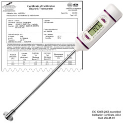 Bel-Art, H-B DURAC Calibrated Electronic Stainless Steel Stem Thermometer, -50/200C (-58/392F), 120mm (4.7 in.) Flat Surface Probe