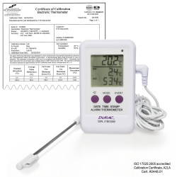 Bel-Art, H-B DURAC Calibrated Electronic Thermometer / Event Logger with Stainless Steel Probe; -50/200C (-58/392F), 65 x 110mm