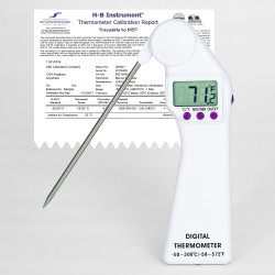 Bel-Art, H-B DURAC Calibrated Electronic Thermometer with Stainless Steel Probe; -50/300C (-58/572F), 160 x 21mm