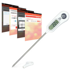 Bel-Art, H-B DURAC Bluetooth Stainless Steel Stem Thermometer; -50/300C (-58/572F)