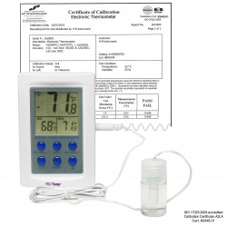 Bel-Art, H-B Frio Temp Calibrated Dual Zone Electronic Verification Thermometer; -50/70C (-58/158F) and 0/50C (32/122F); General Calibration