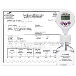 Bel-Art, H-B Frio-Temp Calibrated Electronic Verification Lollipop Stem Thermometer for Refrigerators, Incubators and General Applications; 0/70C (32/158F)