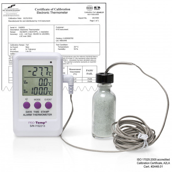 Bel-Art H-B Frio Temp Calibrated Electronic Verification Thermometer / Event Logger; -50/200C (-58/392F), General Calibration