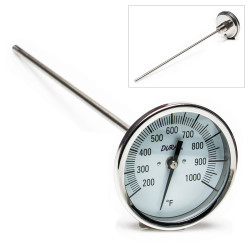 Bel-Art H-B DURAC Bi-Metallic Dial Thermometer; 200 to 1000F, 1/2 in. NPT Threaded Connection, 75mm Dial